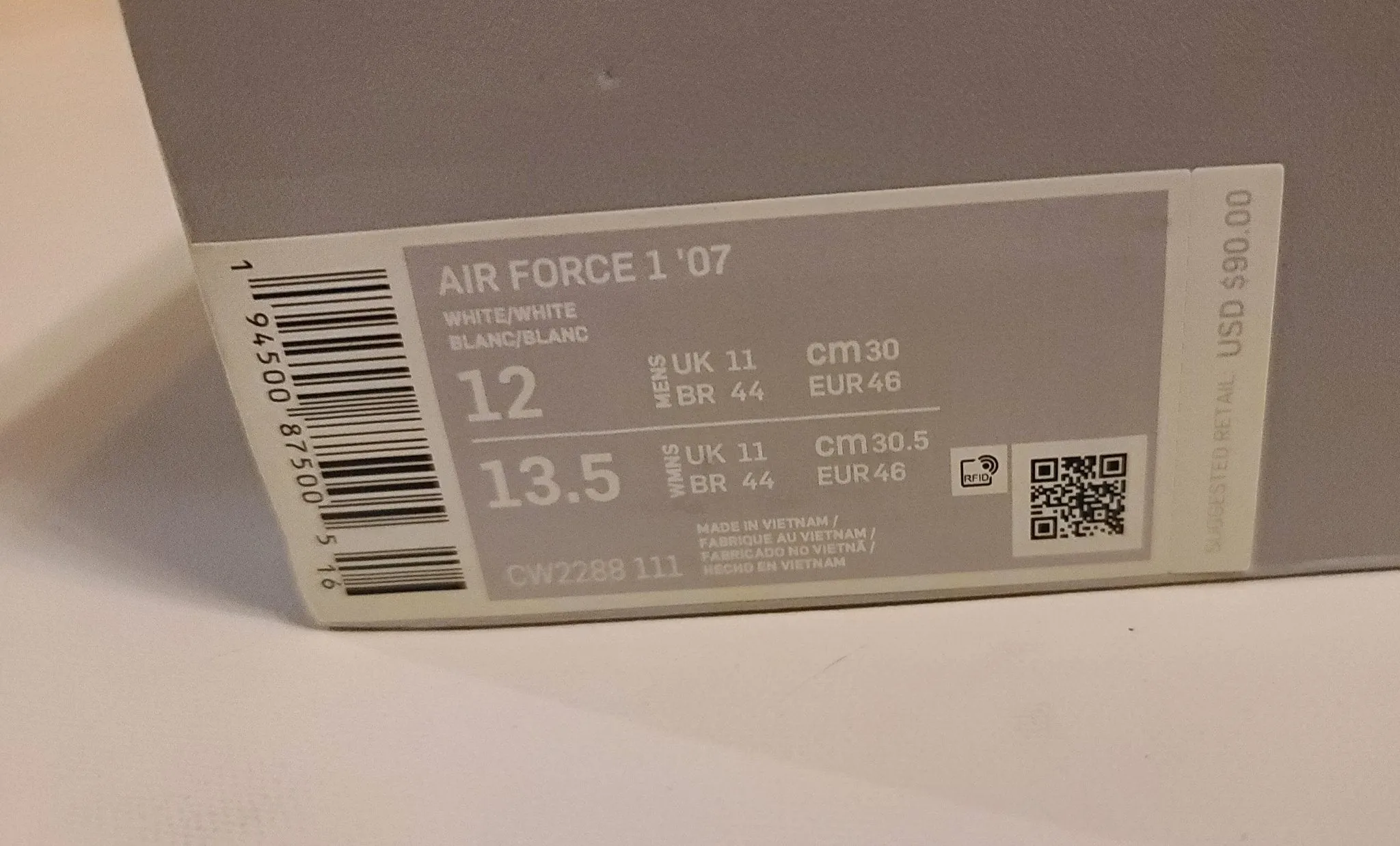 Air Force 1 07- Nug Lows Size 12 Shoe by Nike x Samuel Solomon- Dexter The Creator