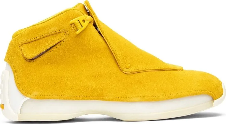 Air Jordan 18 Retro Yellow Suede Sneakers, yellow
