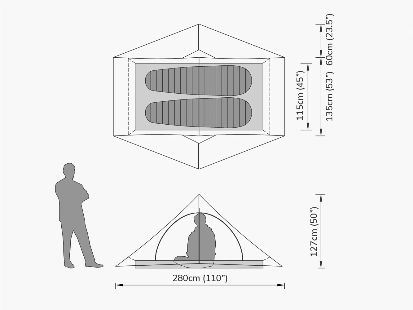Bonfus Duos 2P DCF 0.75 Ultralight Tent