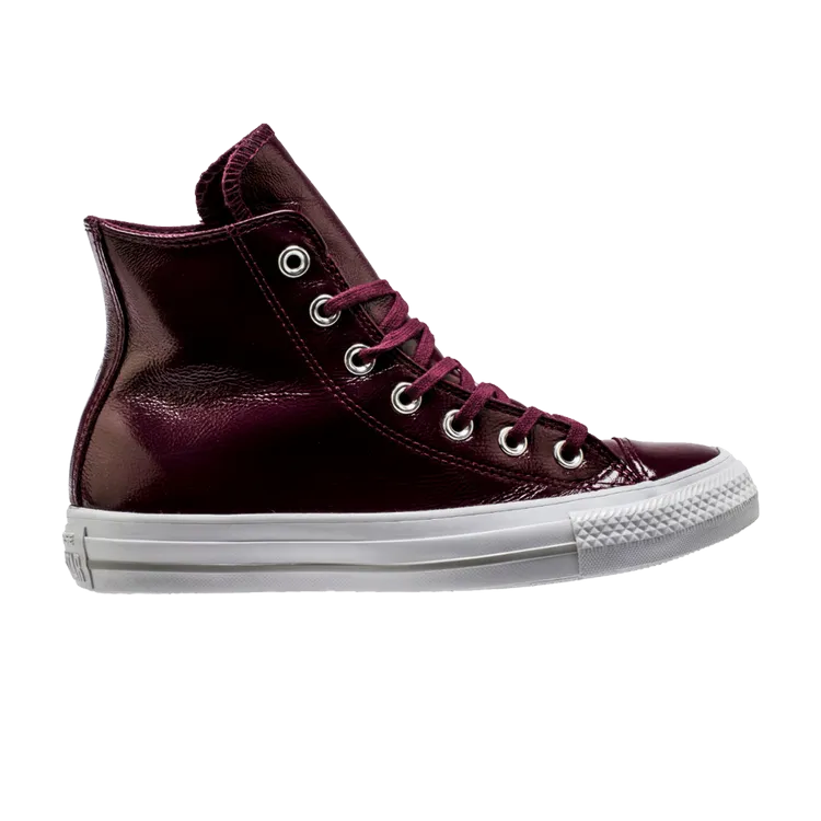 Converse Wmns Chuck Taylor All Star Crinkled Patent Leather Hi 'Dark Sangria' Sneakers, Purple