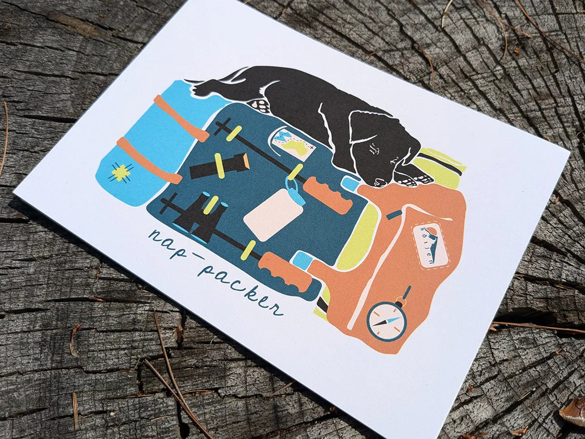 Nap-Packer Pup Print | Sleepy Adventure Dog