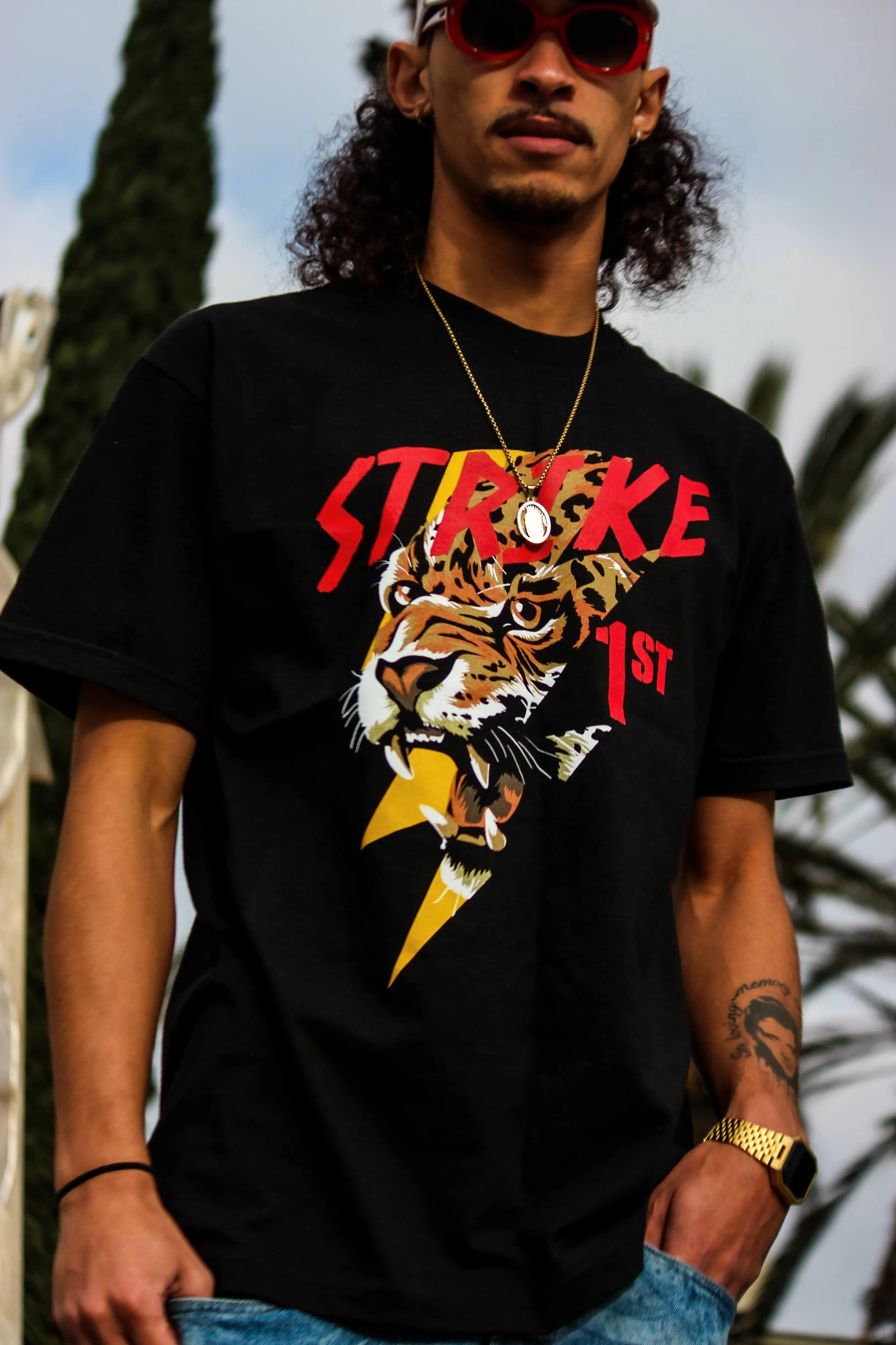 Strike 1st Leopard - Black T-Shirt