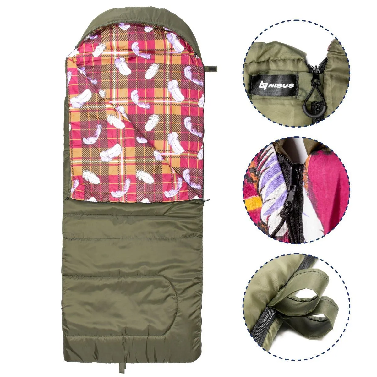 TRAVEL 220/90/300 Large Size Lightweight Synthetic Cotton Lined Camping Sleeping Bag