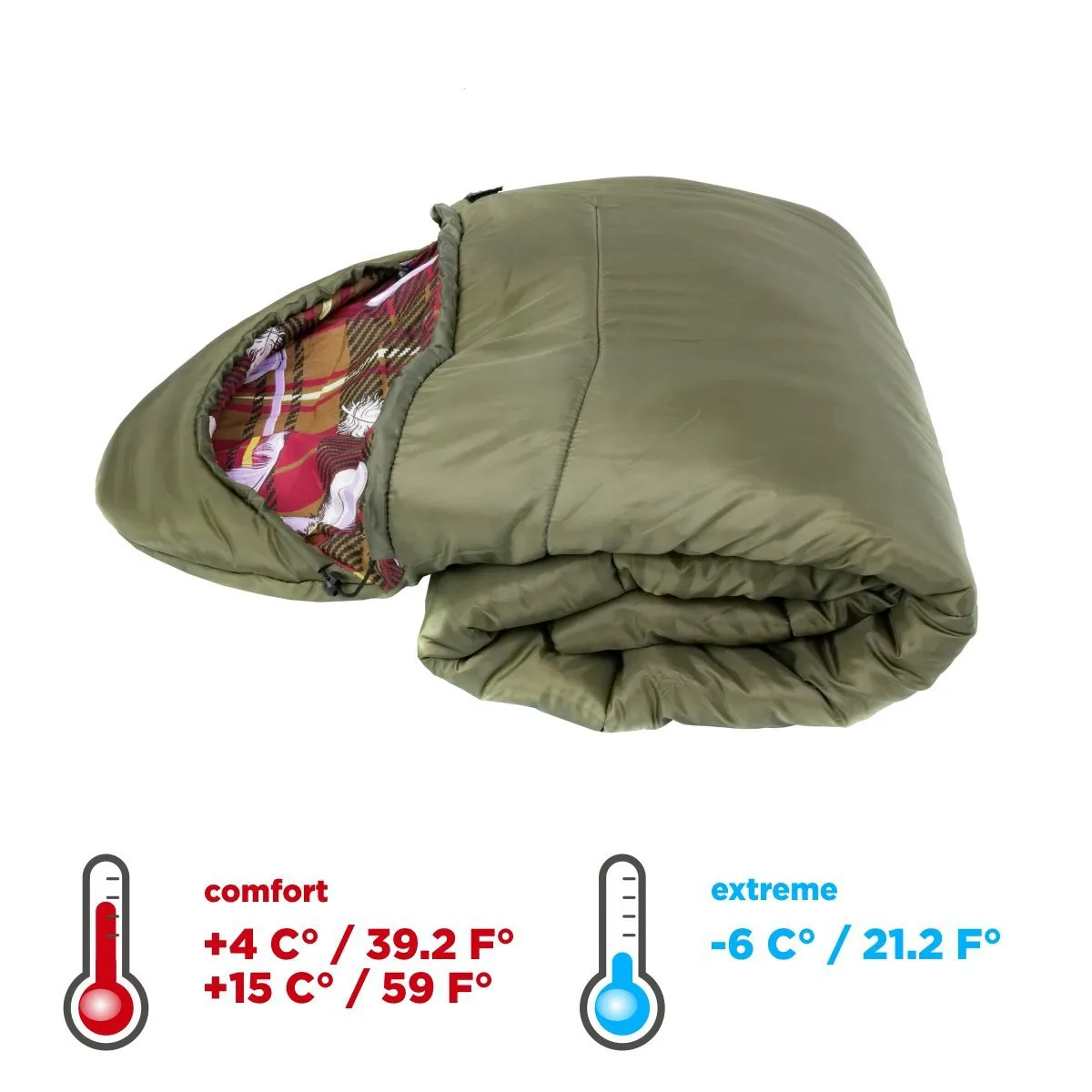 TRAVEL 220/90/300 Large Size Lightweight Synthetic Cotton Lined Camping Sleeping Bag